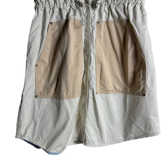 BOSS Hugo Boss Dalema White Khaki Utility Short Sleeve Shirt Dress Size 8 - Picture 11 of 16
